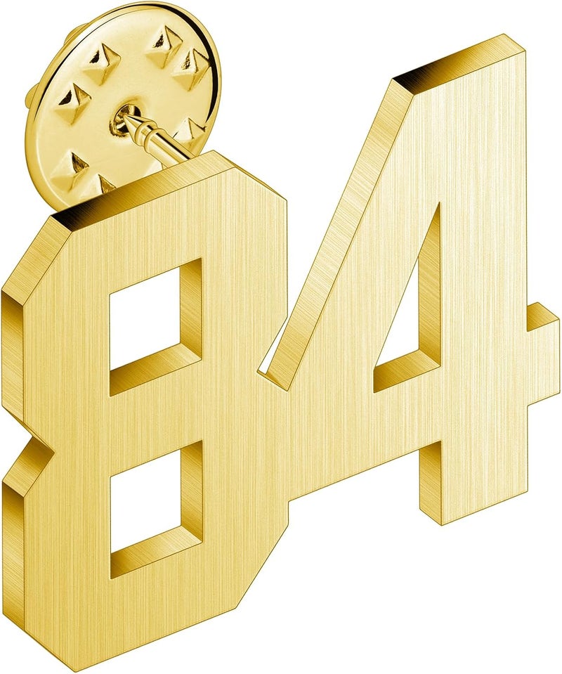 AMITER Personalized 0-100 Number Lapel Pins, 18K Gold Brooch Pin Tie Tacks for Suits, Neckties, Hats, Men & Women - Image 1